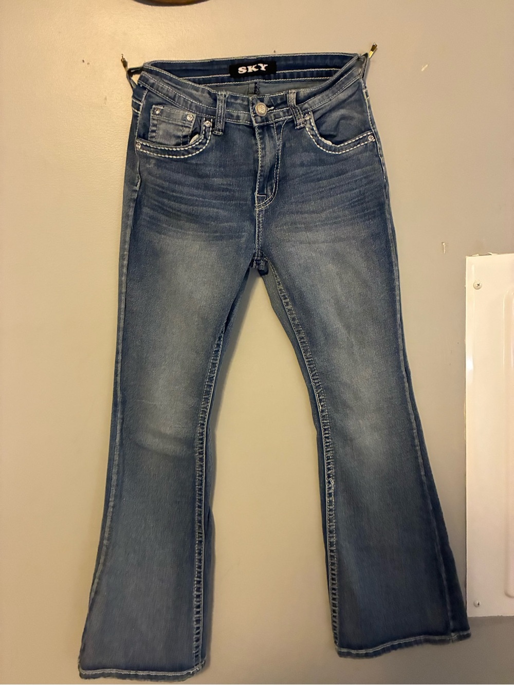 SKY Women's Blue Bootcut Jeans7/8